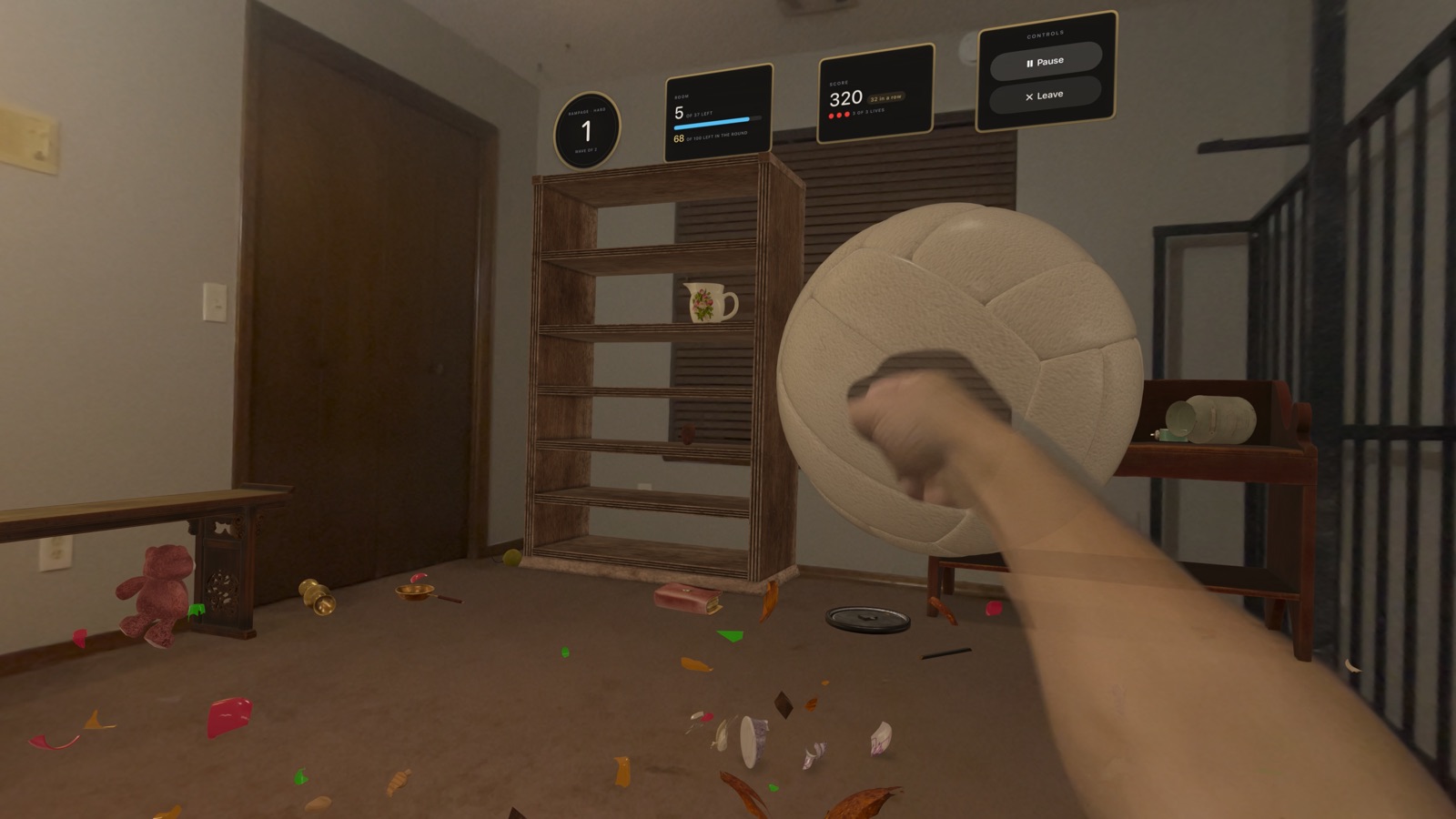 A fist punching a volleyball